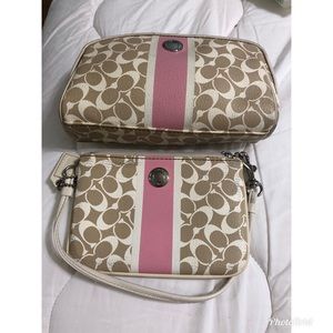 Coach makeup bag and wristlet